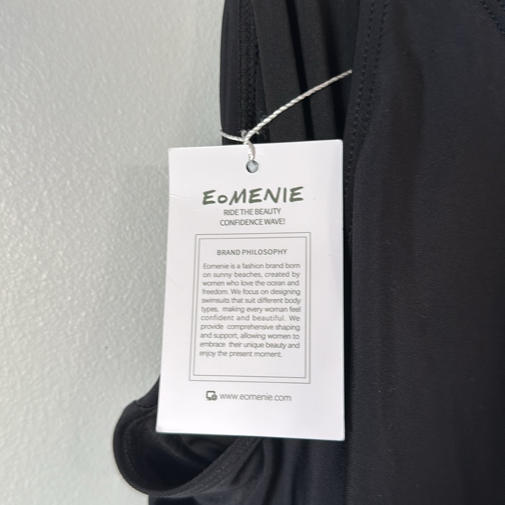 EoMENIE Black Pullover One-Piece Swimsuit Size 20W Adjustable Straps Padded Bra - Picture 12 of 12